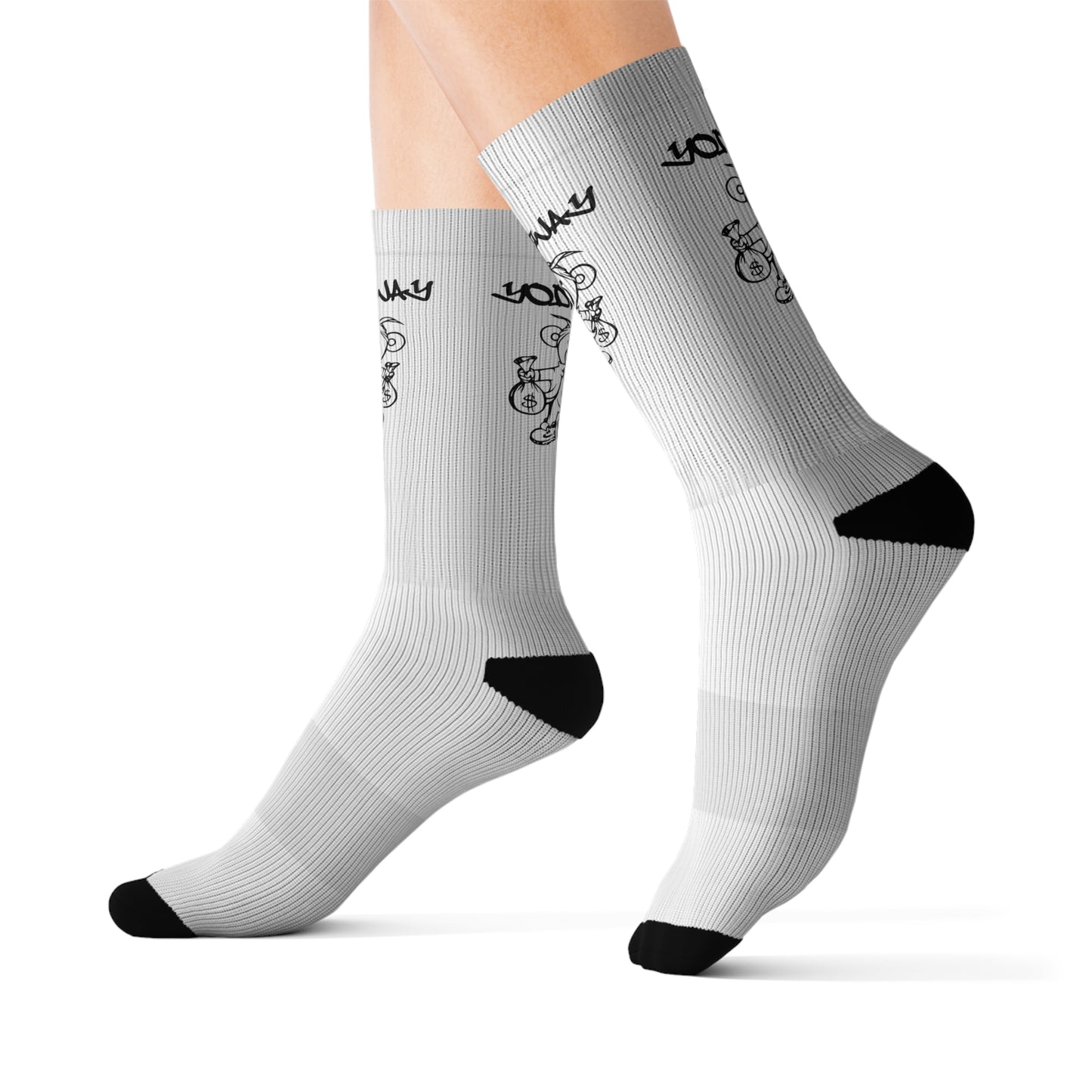 UNISEX WHITE YODIEWAY SOCKS
