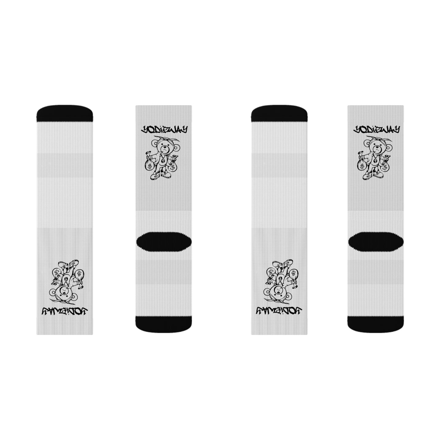 UNISEX WHITE YODIEWAY SOCKS